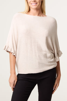 Ruffle Short Sleeve Knit Top