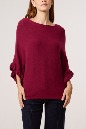 Ruffle Short Sleeve Knit Top