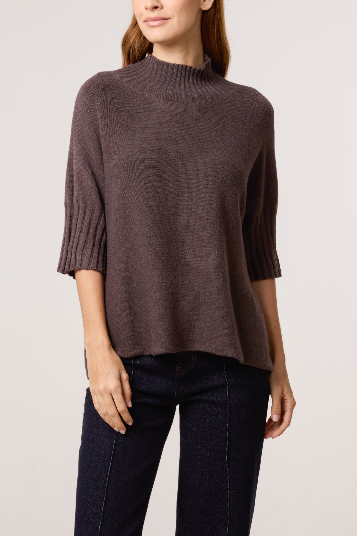 High Neck Short Sleeve Jumper