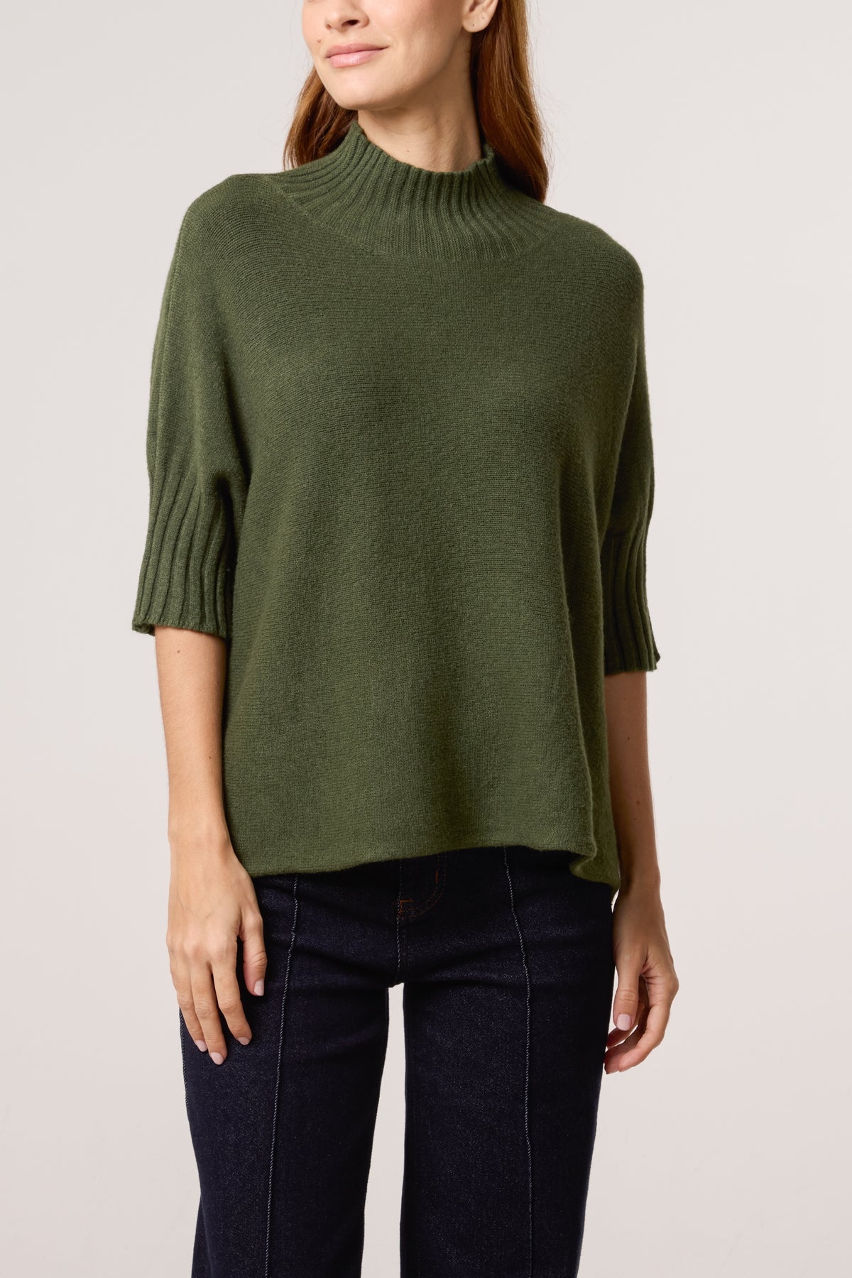 High Neck Short Sleeve Jumper