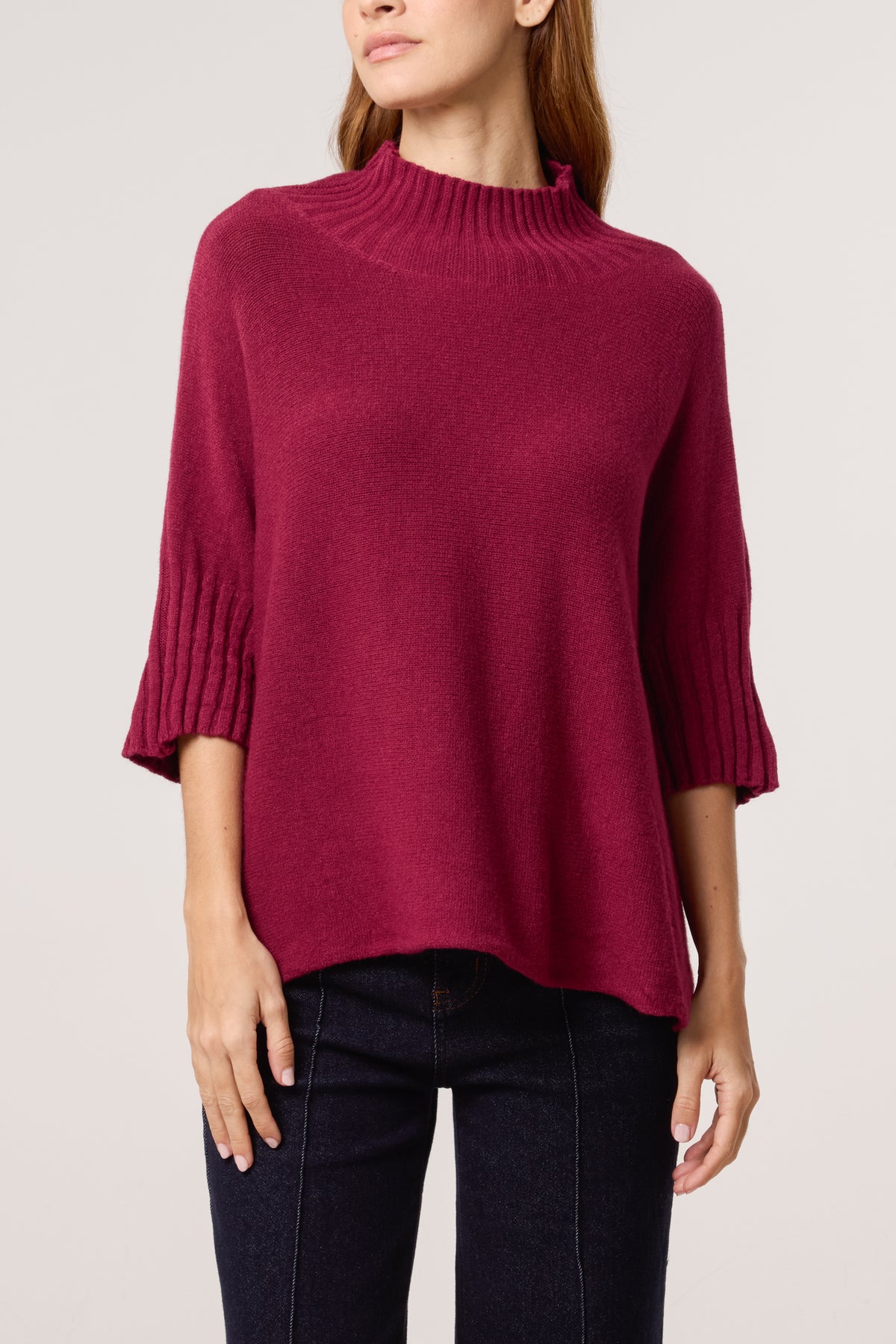 High Neck Short Sleeve Jumper