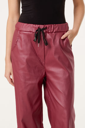 PU Coated Wide Leg Magic Trousers
