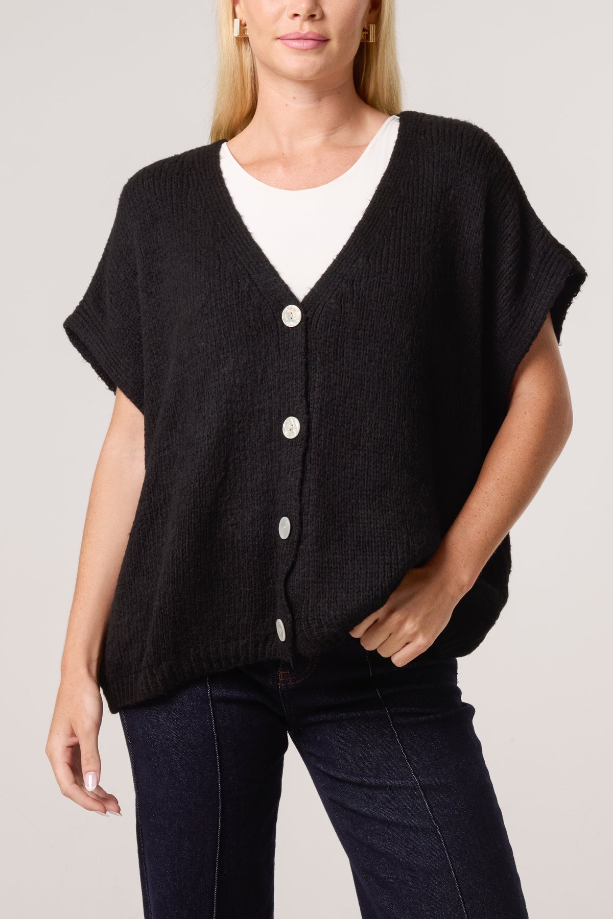 V-Neck Chunky Knit Vest