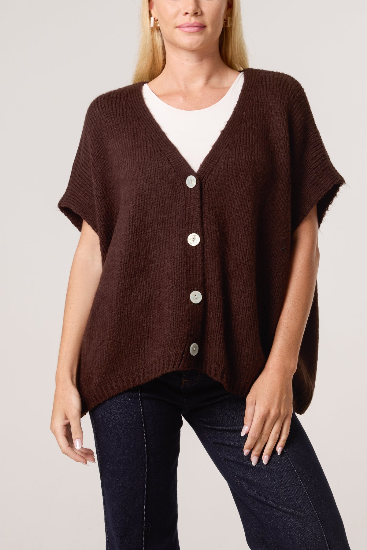 V-Neck Chunky Knit Vest