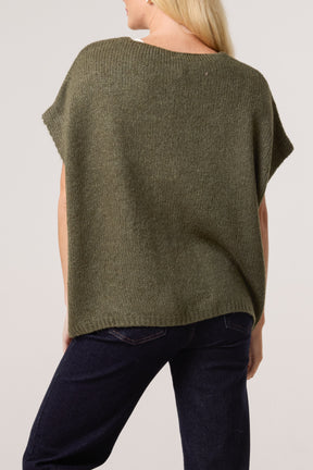 V-Neck Chunky Knit Vest