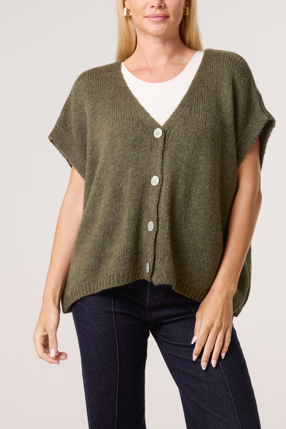 V-Neck Chunky Knit Vest