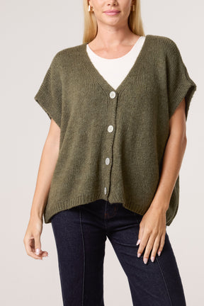 V-Neck Chunky Knit Vest