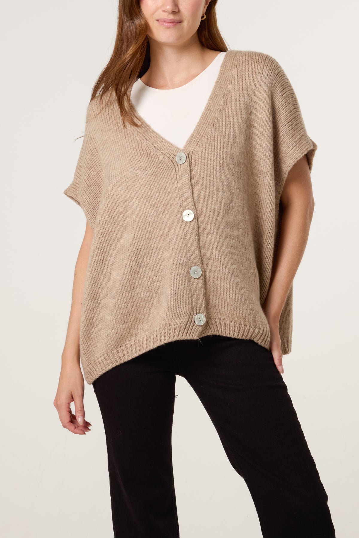 V-Neck Chunky Knit Vest