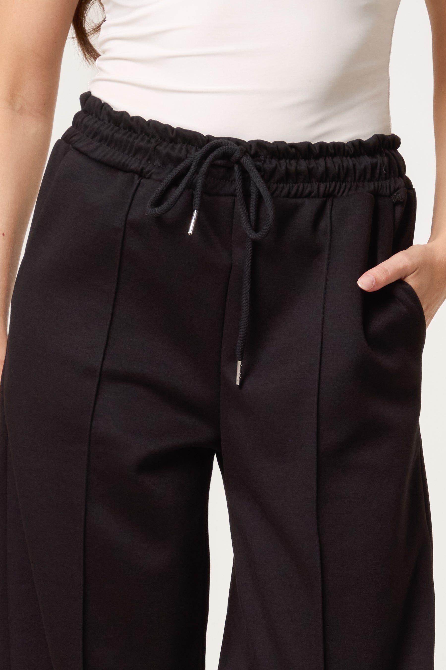 Front Crease Barrel Leg Joggers