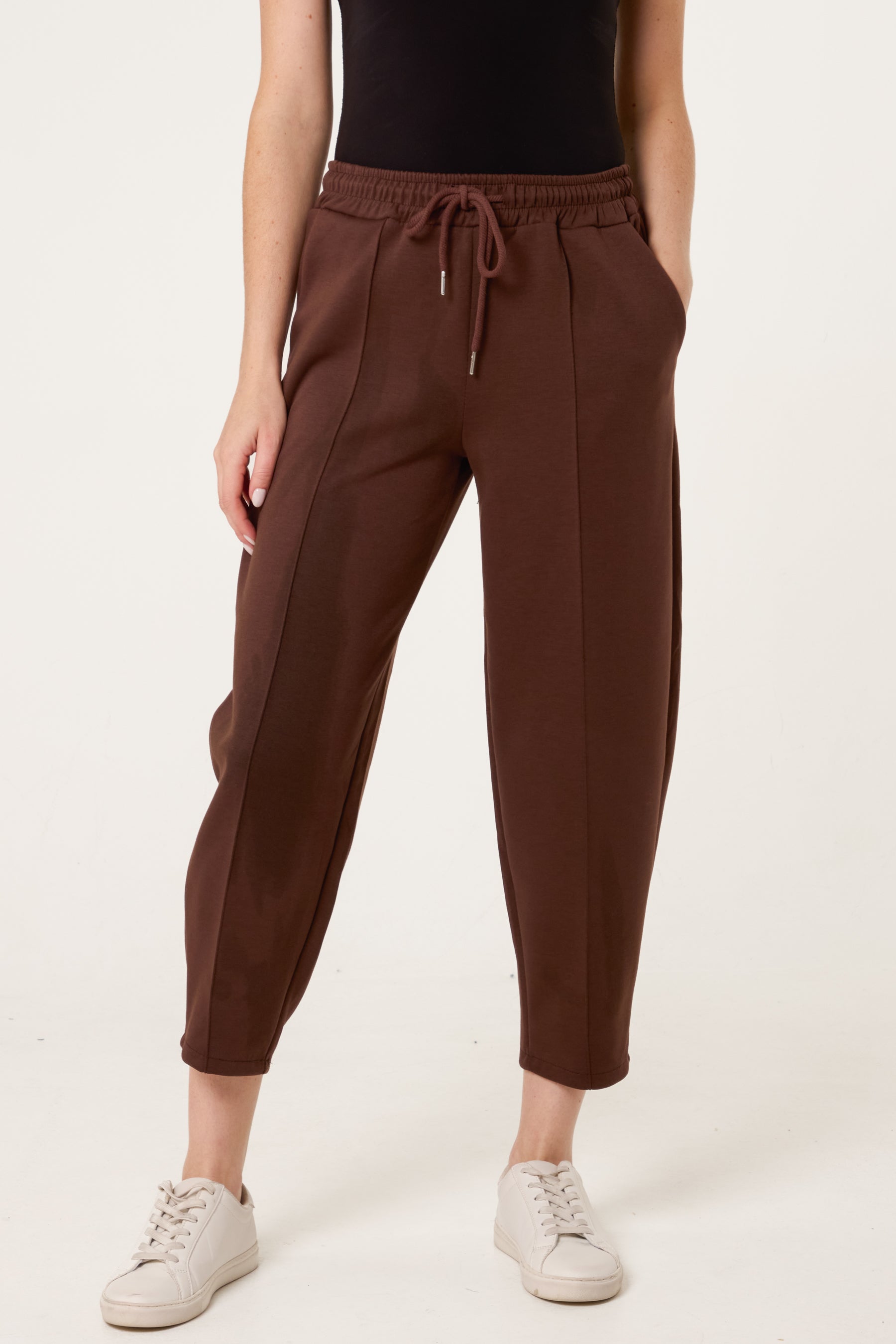 Front Crease Barrel Leg Joggers