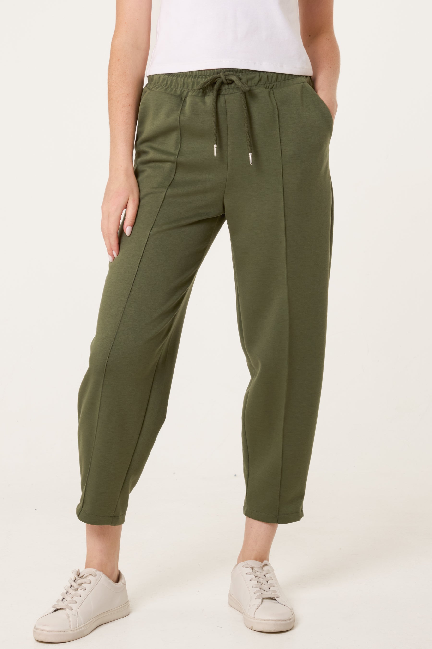 Front Crease Barrel Leg Joggers