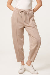 Front Crease Barrel Leg Joggers