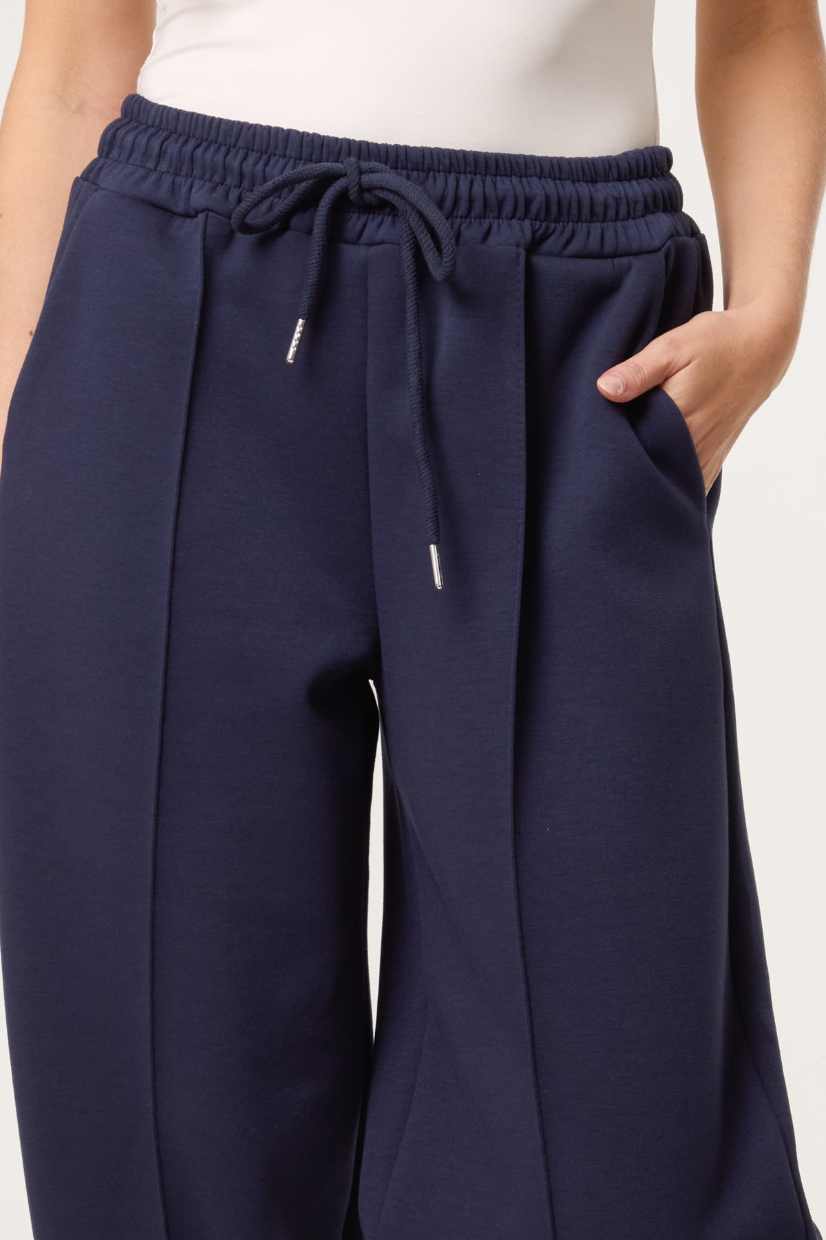 Front Crease Barrel Leg Joggers