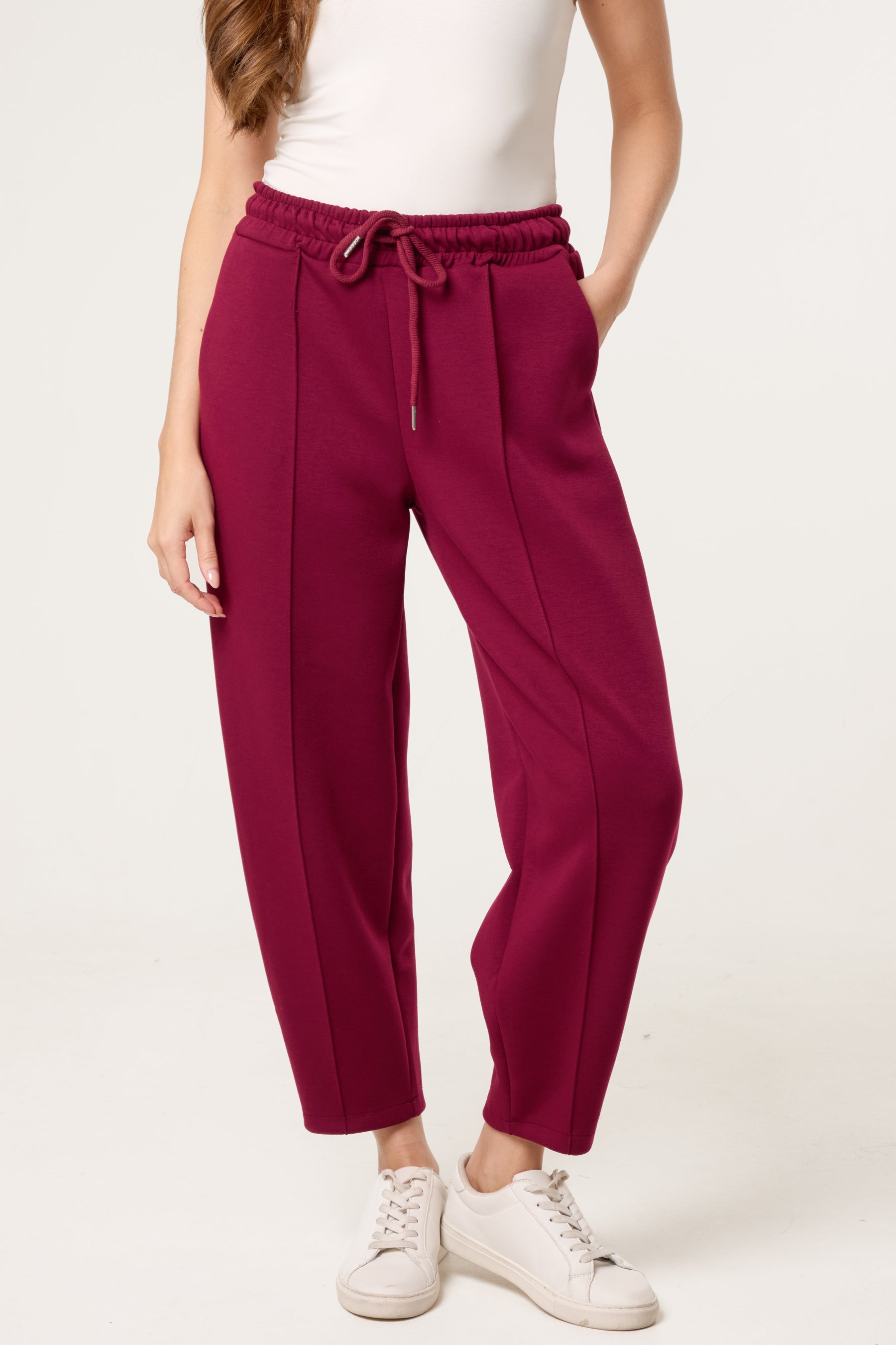 Front Crease Barrel Leg Joggers