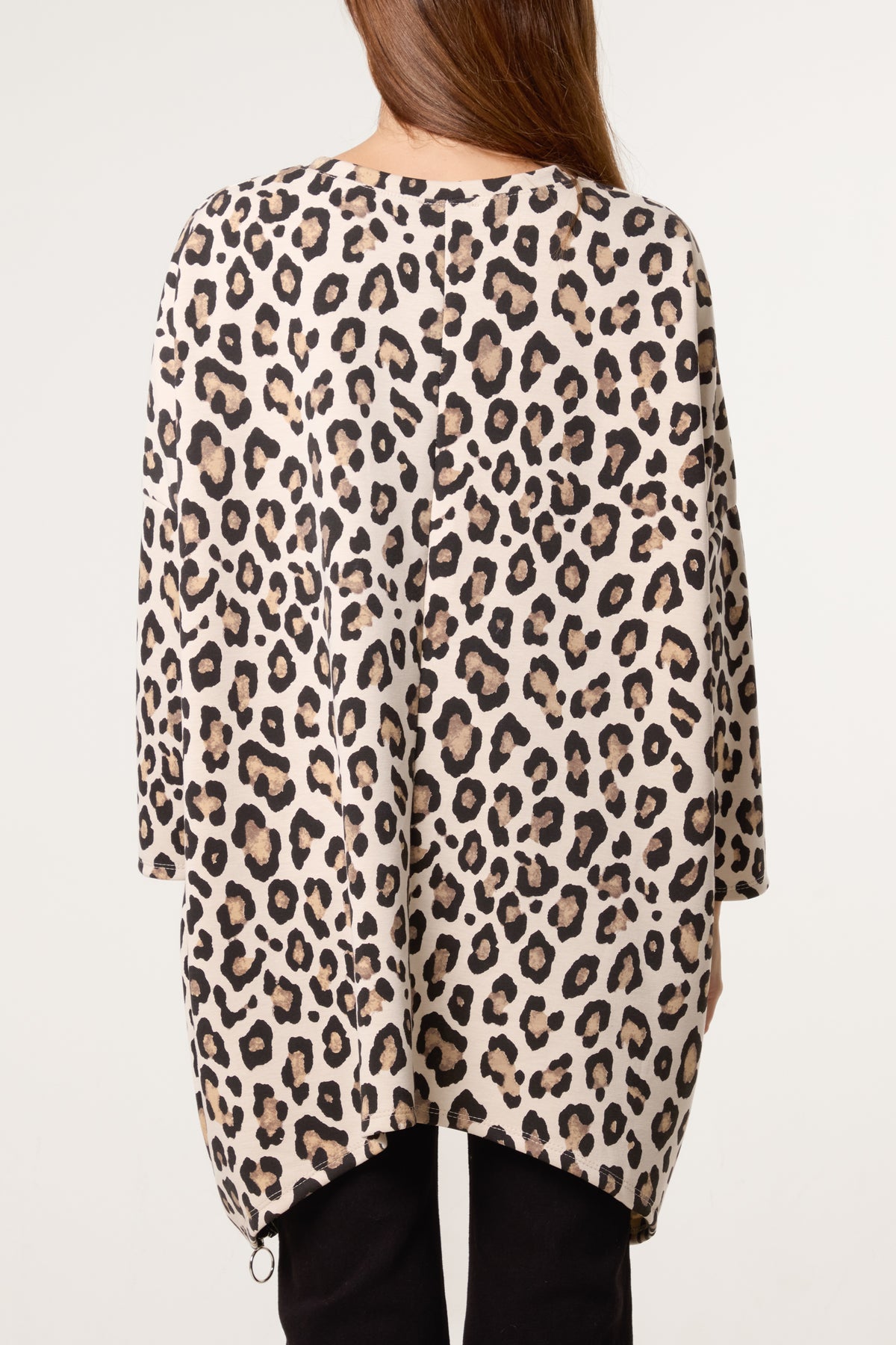 Leopard Print Side Zip Sweatshirt