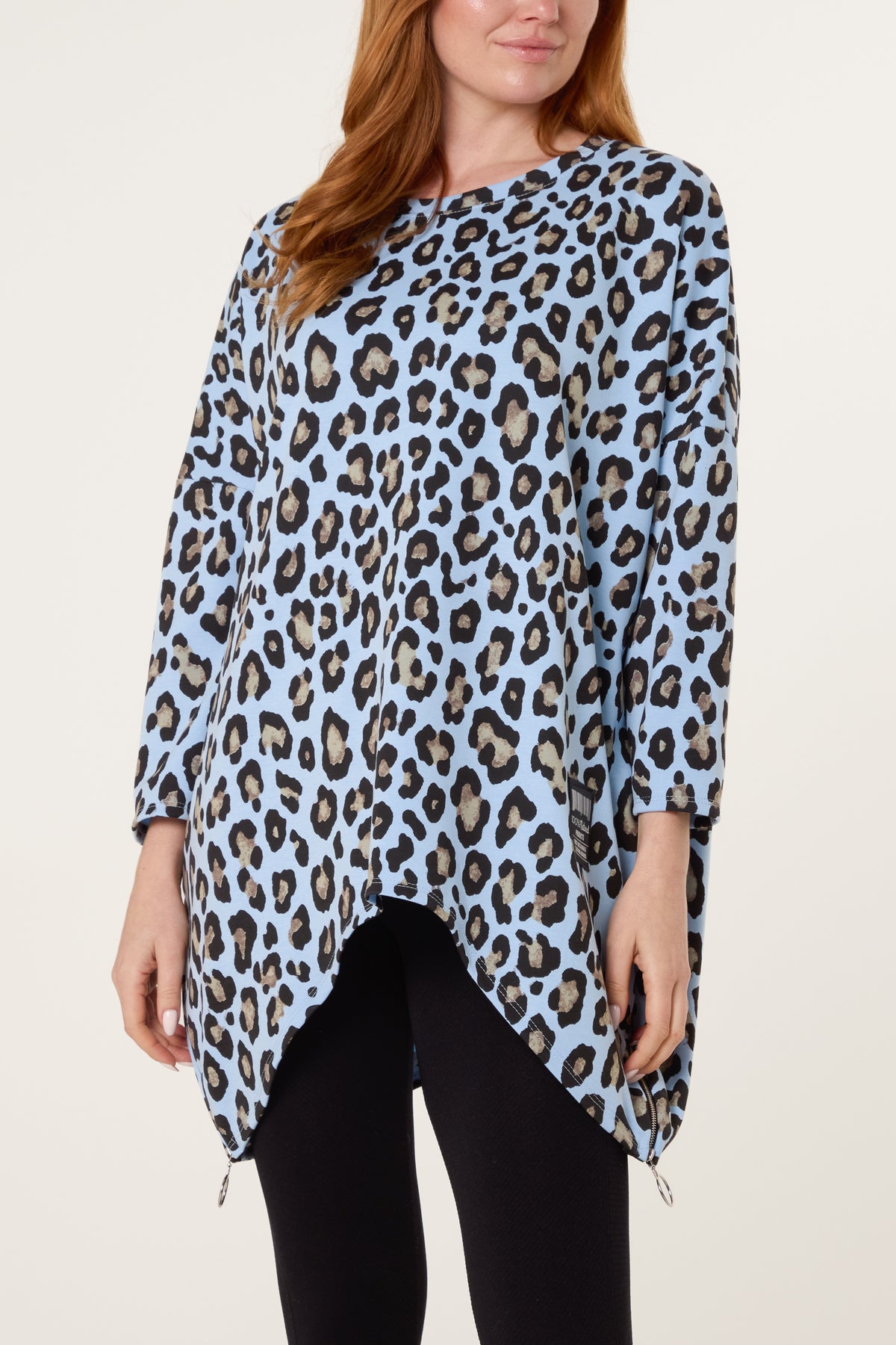 Leopard Print Side Zip Sweatshirt