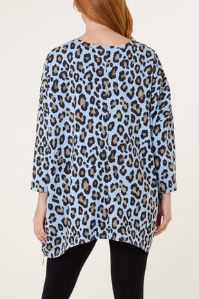 Leopard Print Side Zip Sweatshirt