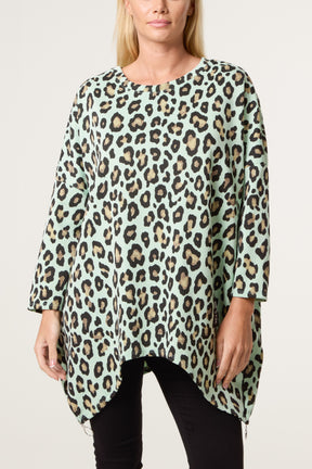 Leopard Print Side Zip Sweatshirt