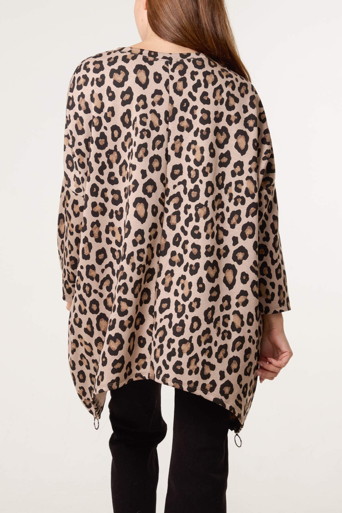 Leopard Print Side Zip Sweatshirt