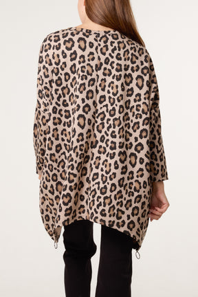 Leopard Print Side Zip Sweatshirt