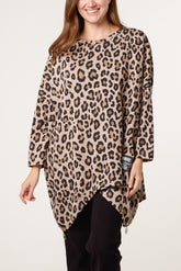 Leopard Print Side Zip Sweatshirt