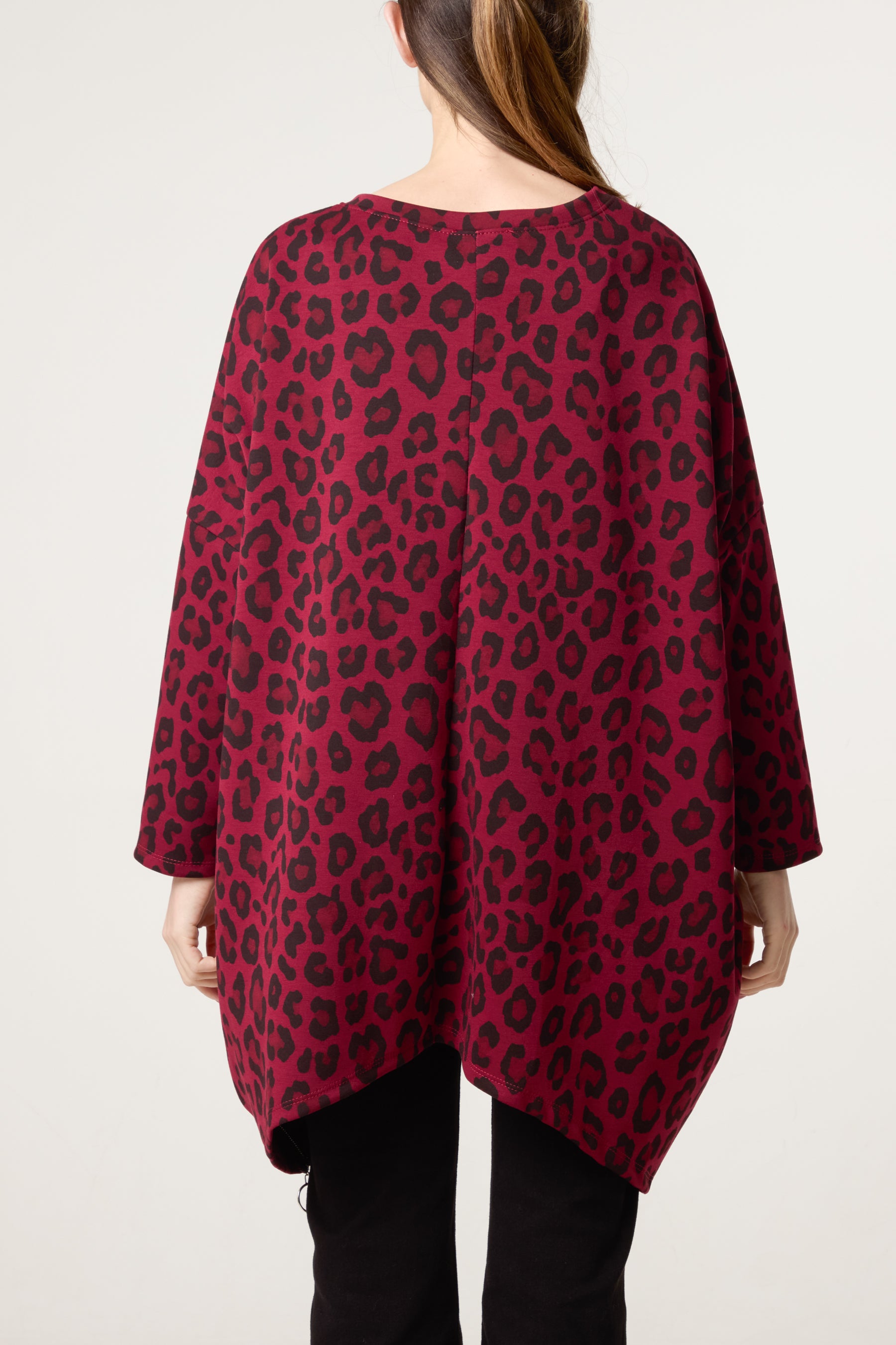 Leopard Print Side Zip Sweatshirt