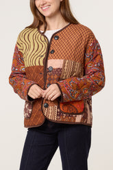 Patchwork Print Quilted Jacket
