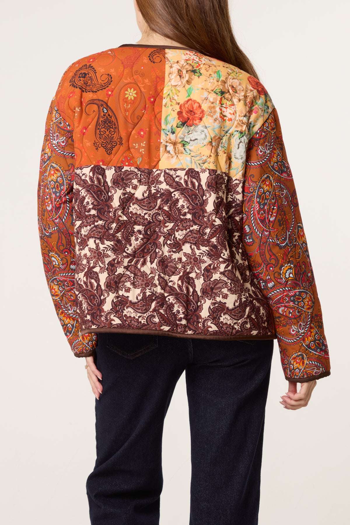 Patchwork Print Quilted Jacket