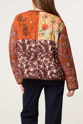 Patchwork Print Quilted Jacket