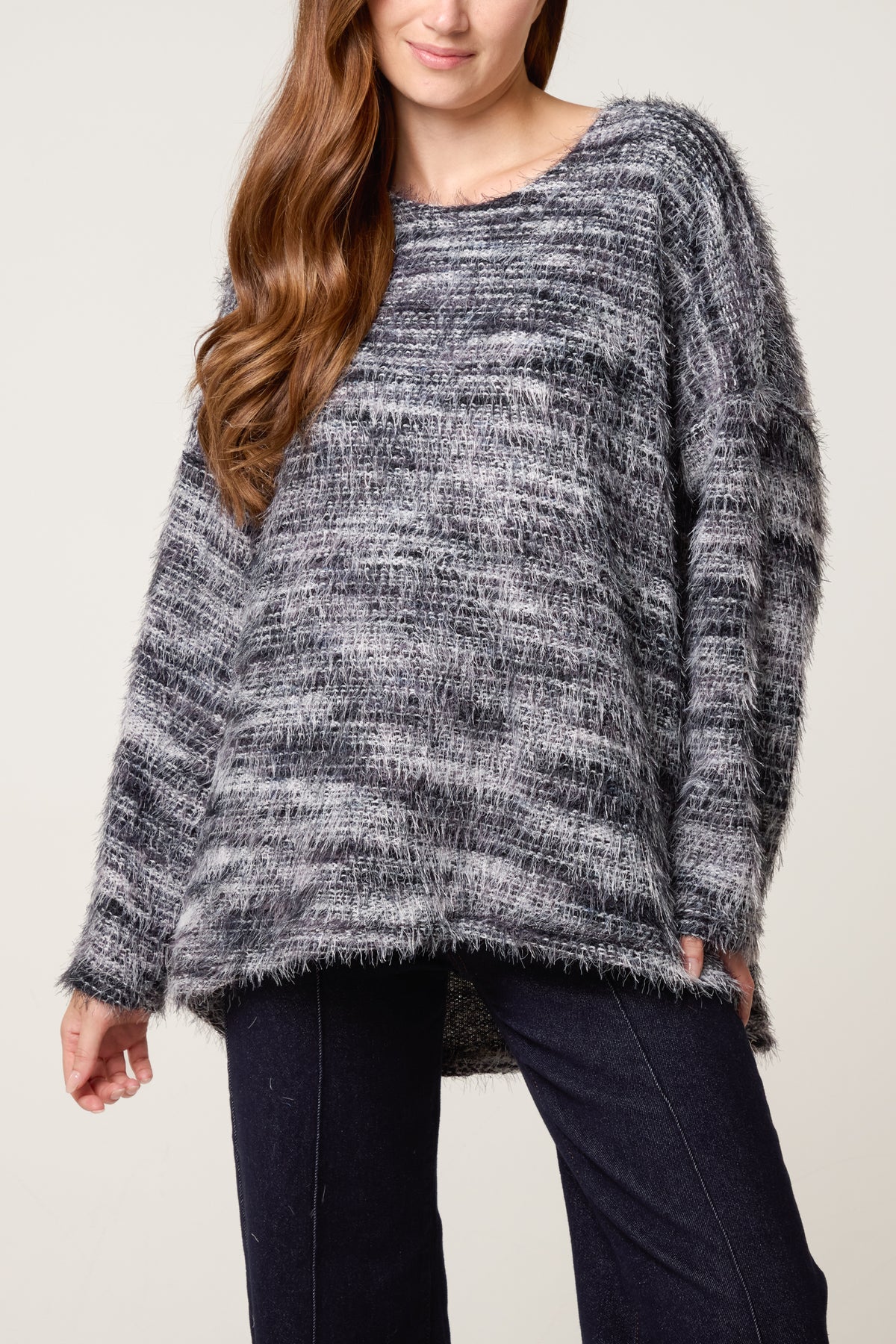 Fluffy Marled Stripe Jumper