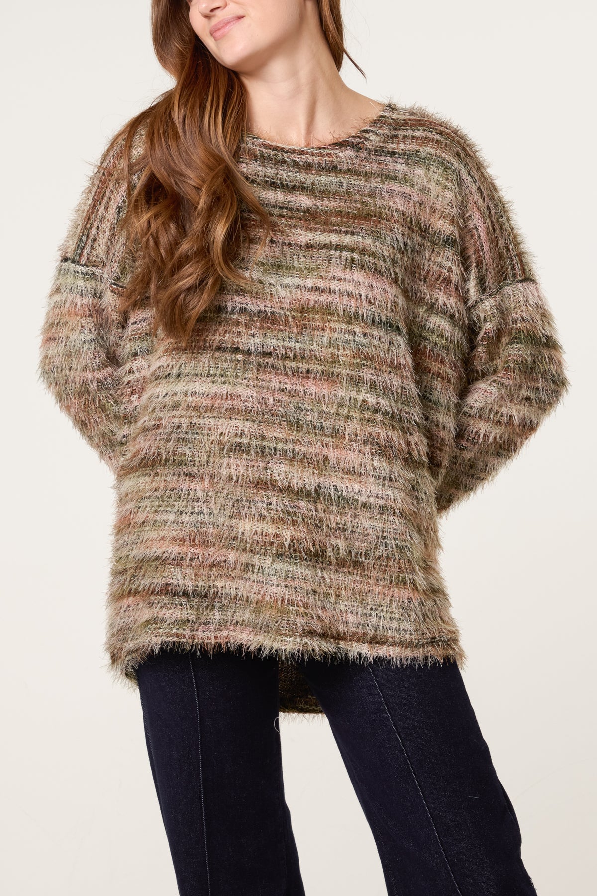 Fluffy Marled Stripe Jumper