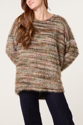 Fluffy Marled Stripe Jumper