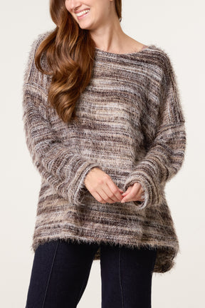 Fluffy Marled Stripe Jumper