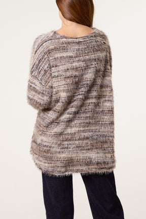 Fluffy Marled Stripe Jumper
