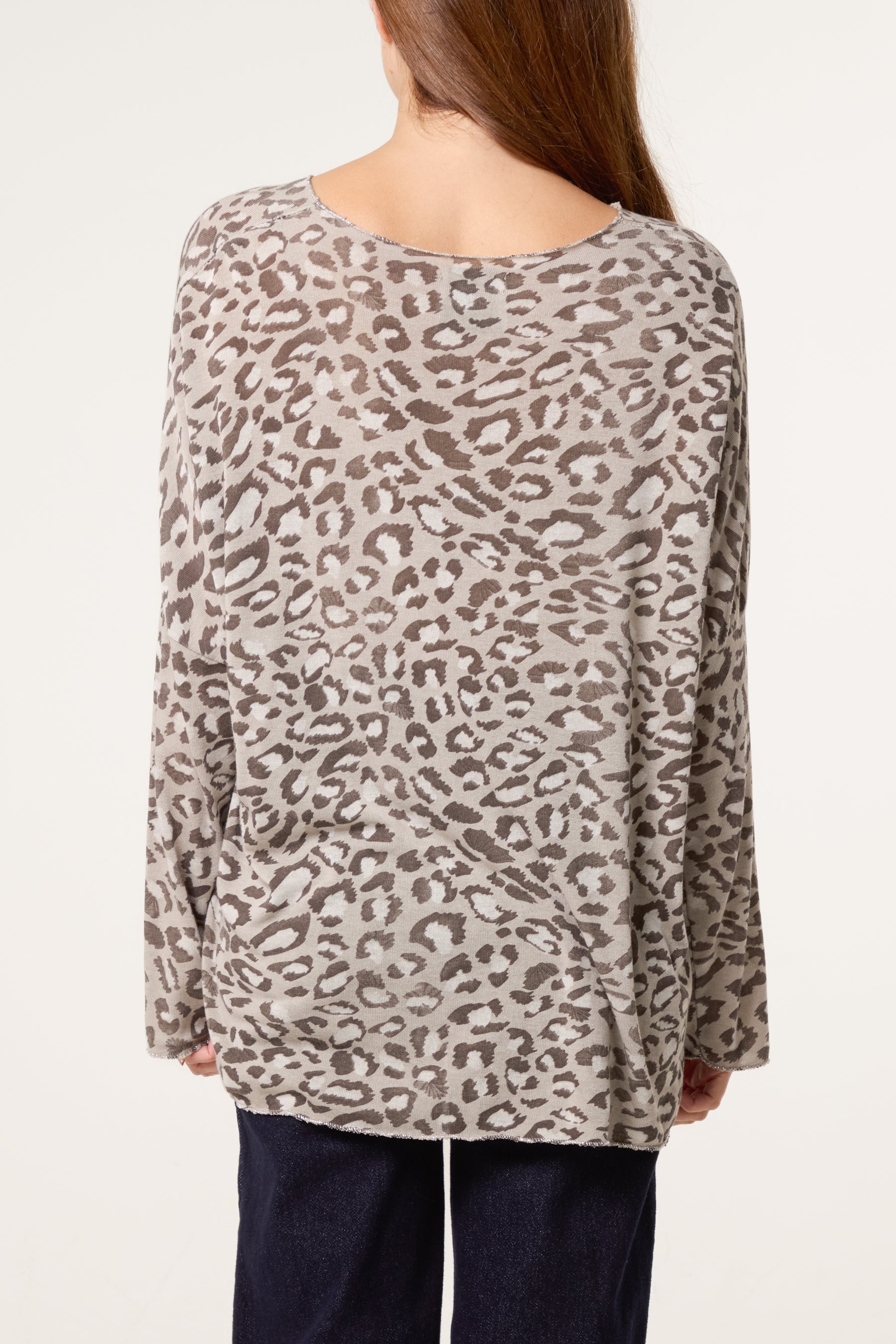 Leopard Print Fine Knit Jumper