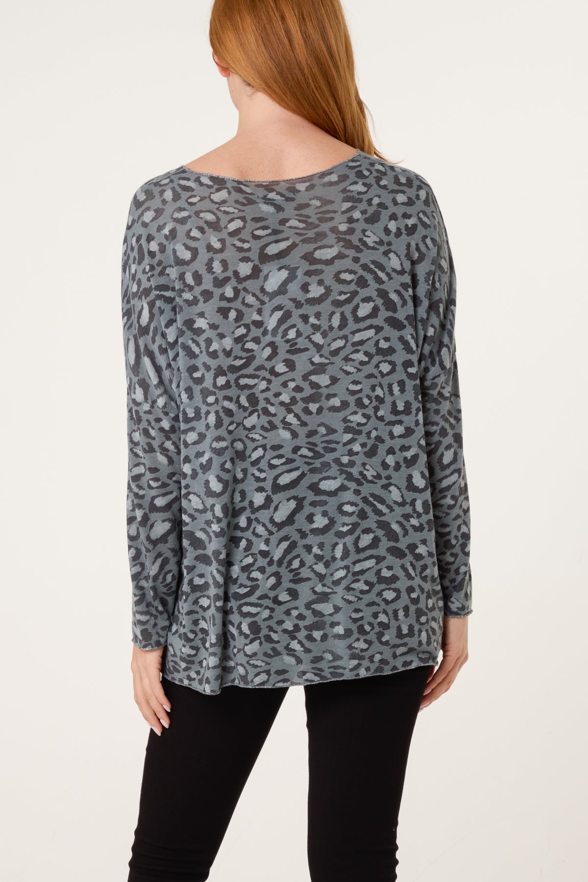 Leopard Print Fine Knit Jumper