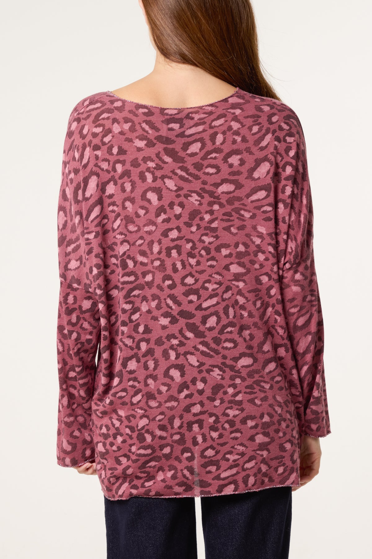 Leopard Print Fine Knit Jumper