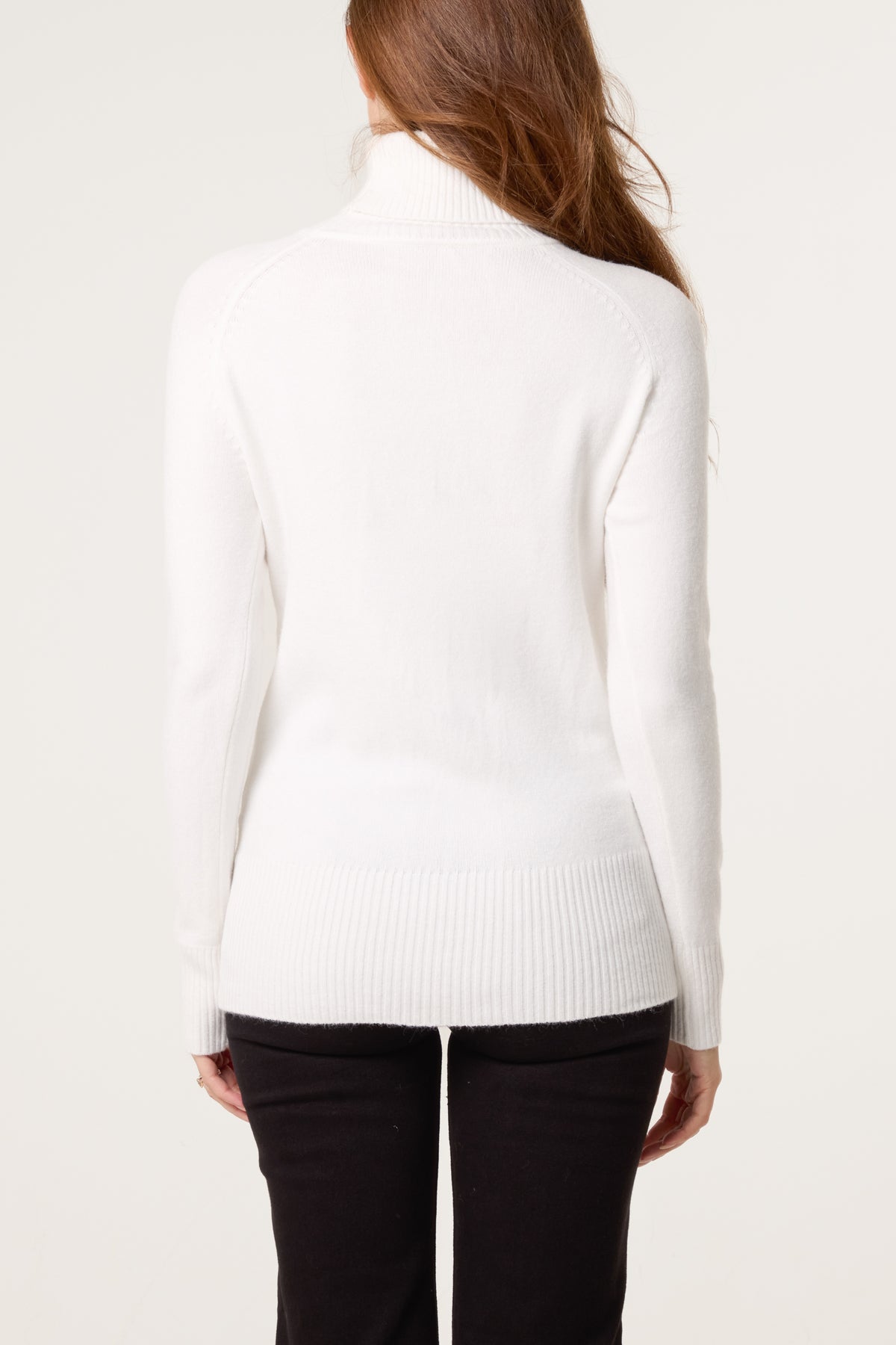 Roll Neck Button Cuff Jumper