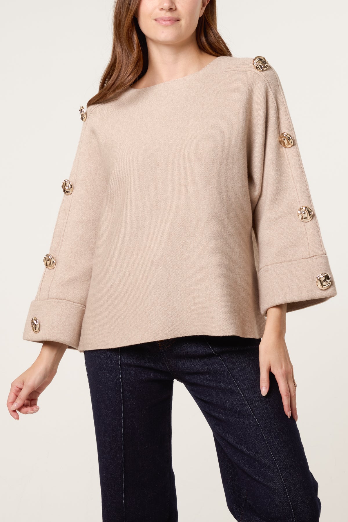 Gold Button Detail Jumper