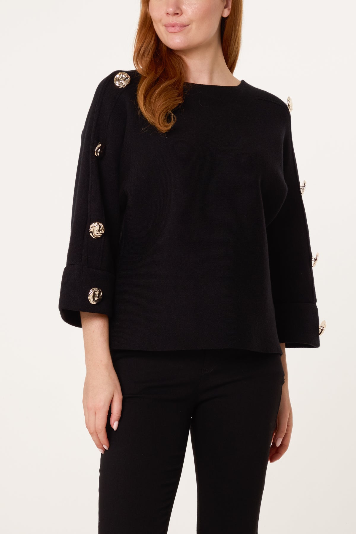 Gold Button Detail Jumper
