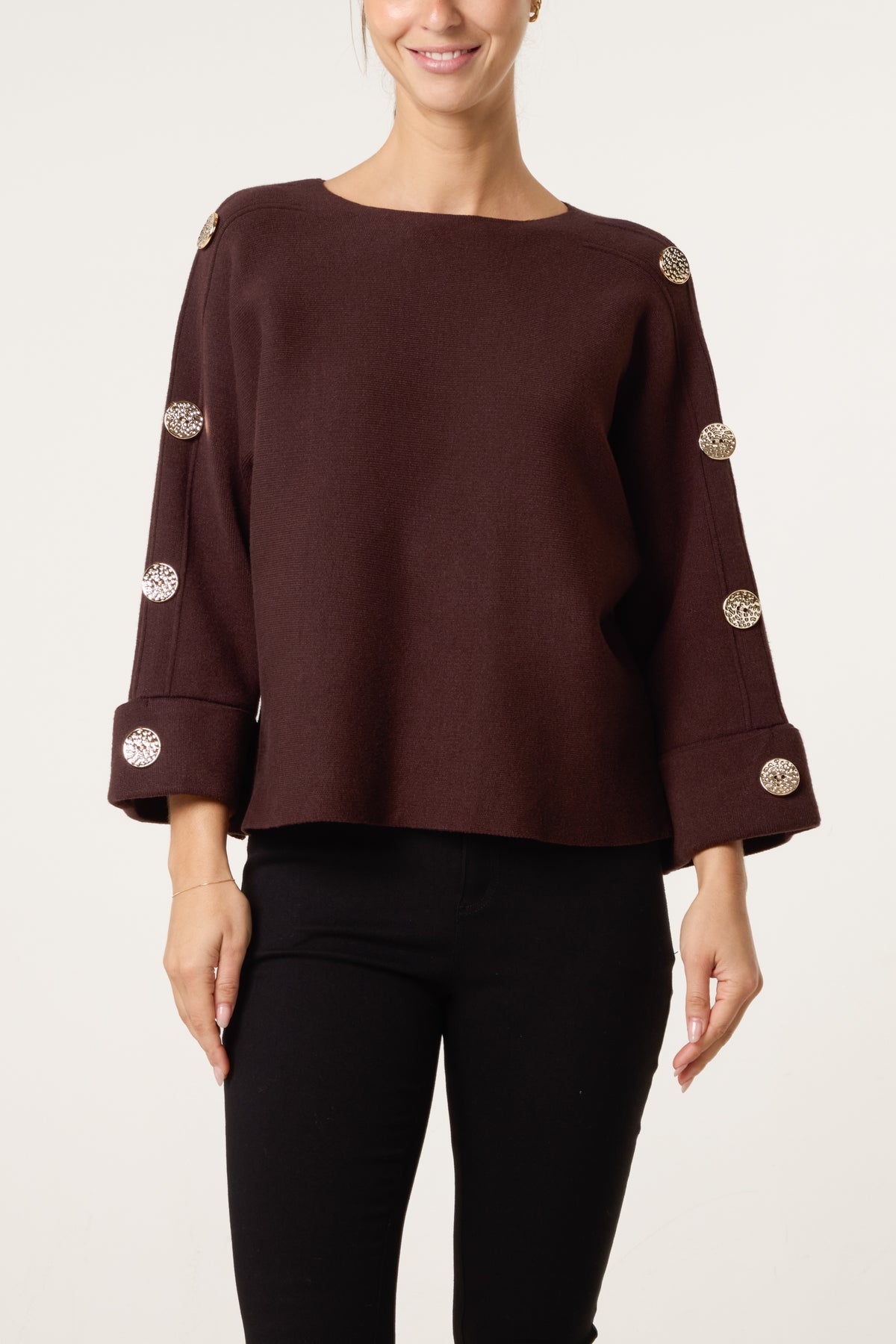 Gold Button Detail Jumper