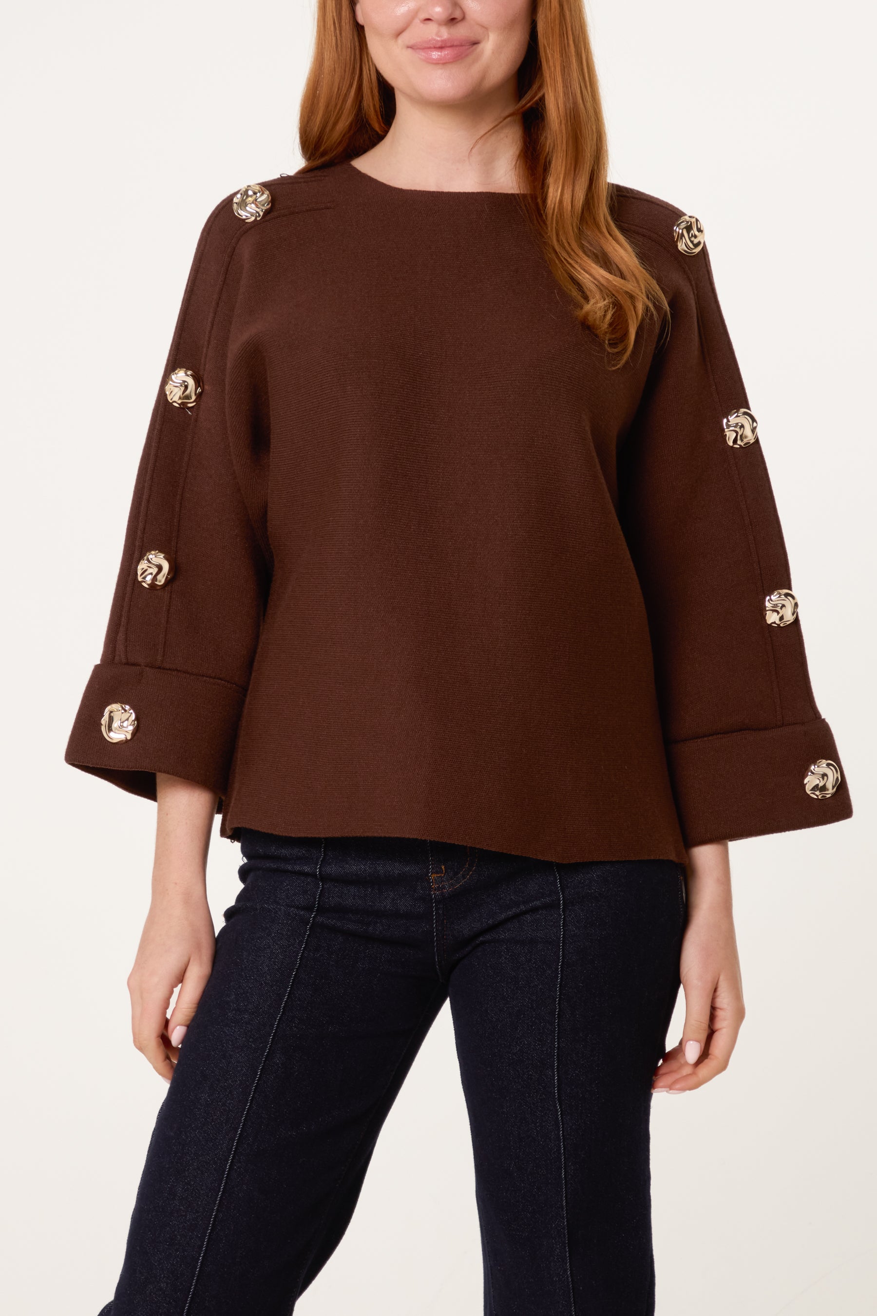 Gold Button Detail Jumper
