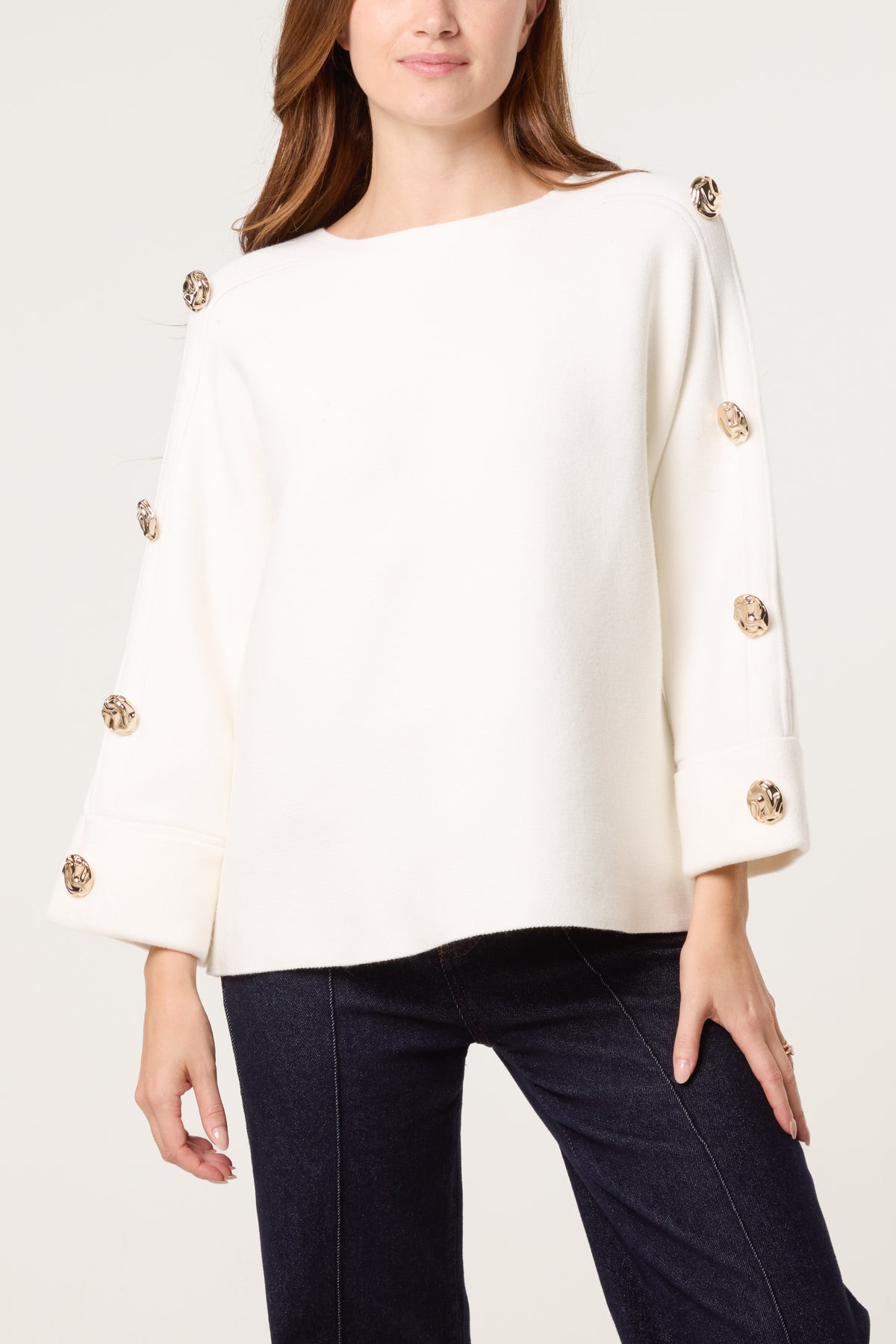 Gold Button Detail Jumper