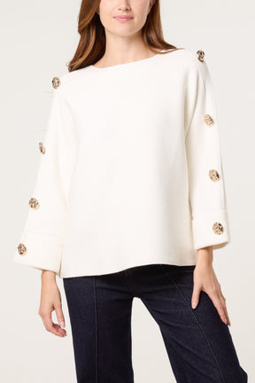 Gold Button Detail Jumper