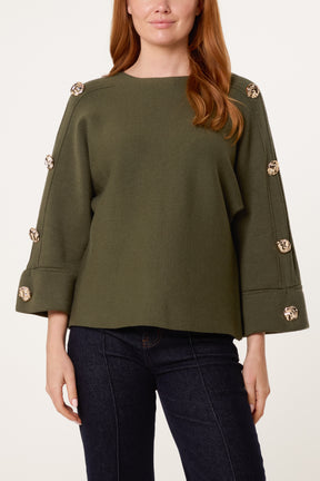 Gold Button Detail Jumper
