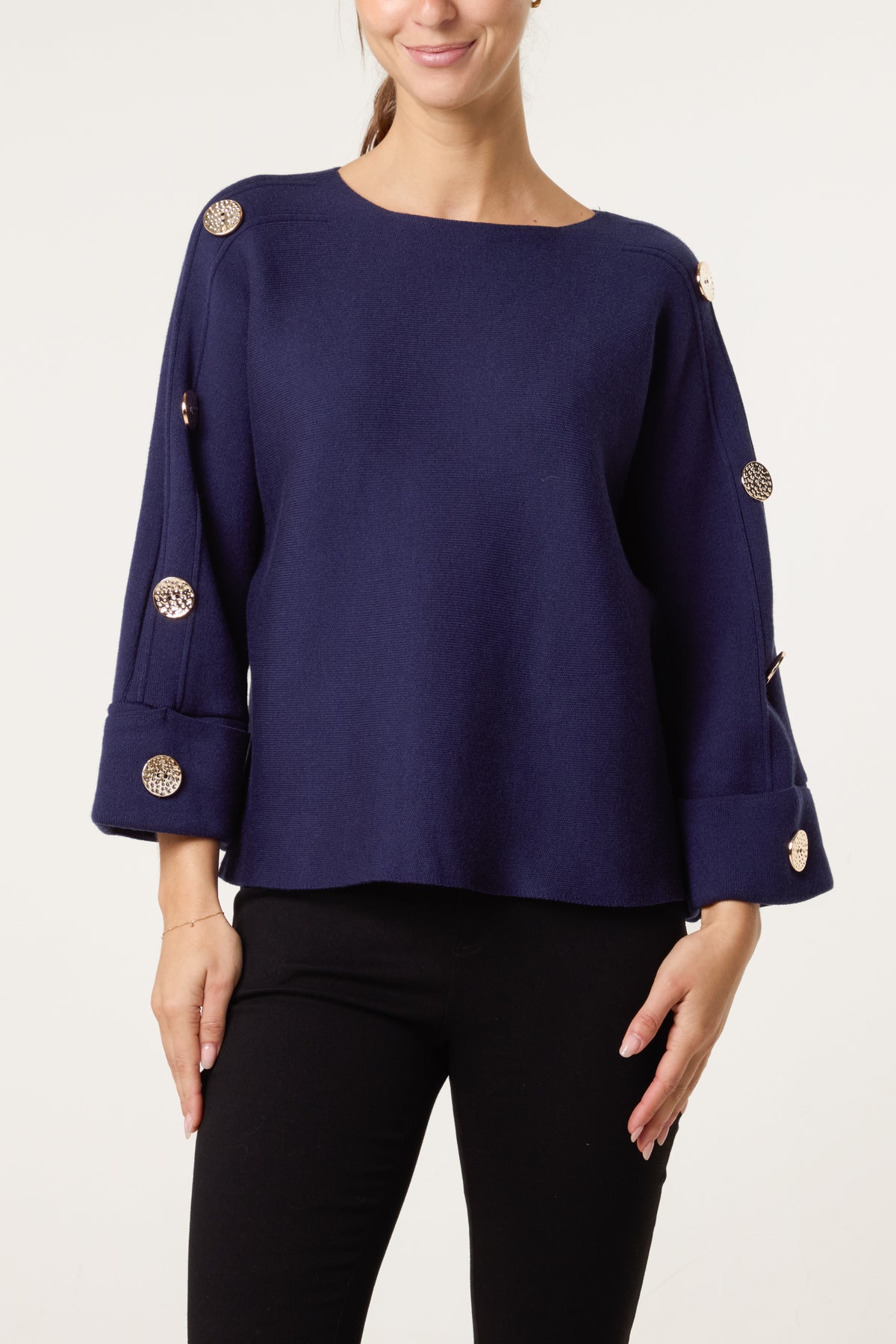 Gold Button Detail Jumper