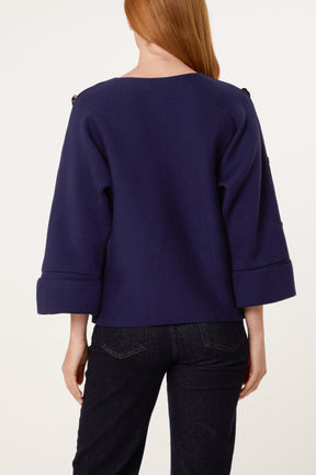 Gold Button Detail Jumper