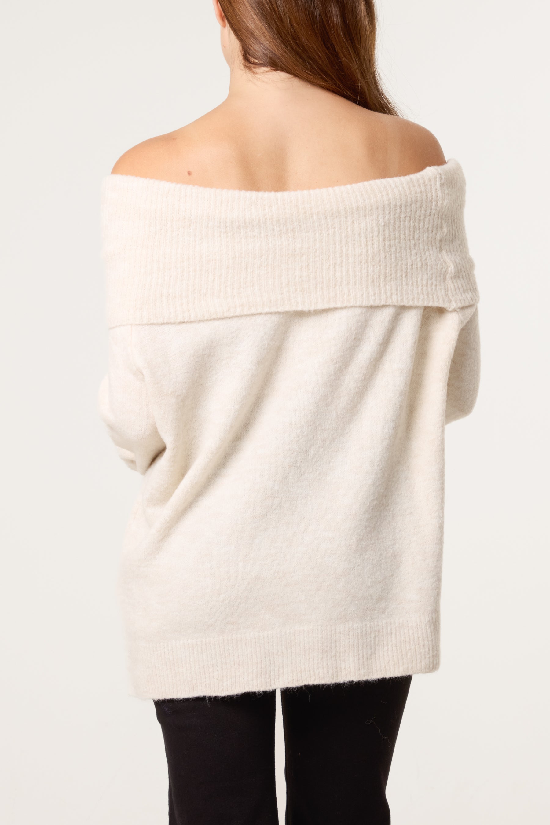 Off The Shoulder Wool Blend Jumper