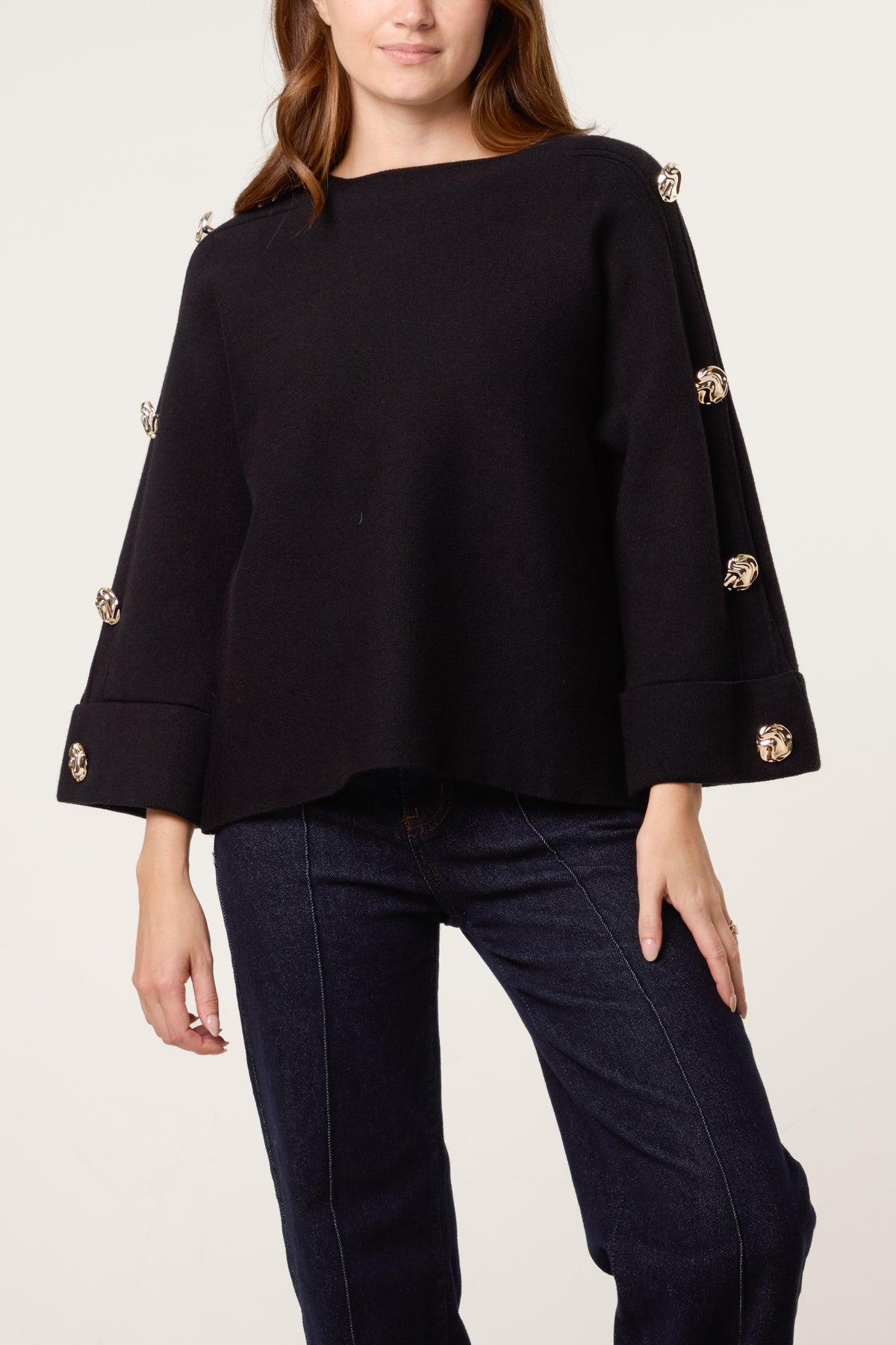 Gold Button Detail Jumper
