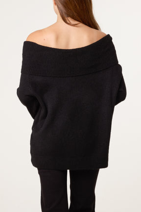 Off The Shoulder Wool Blend Jumper